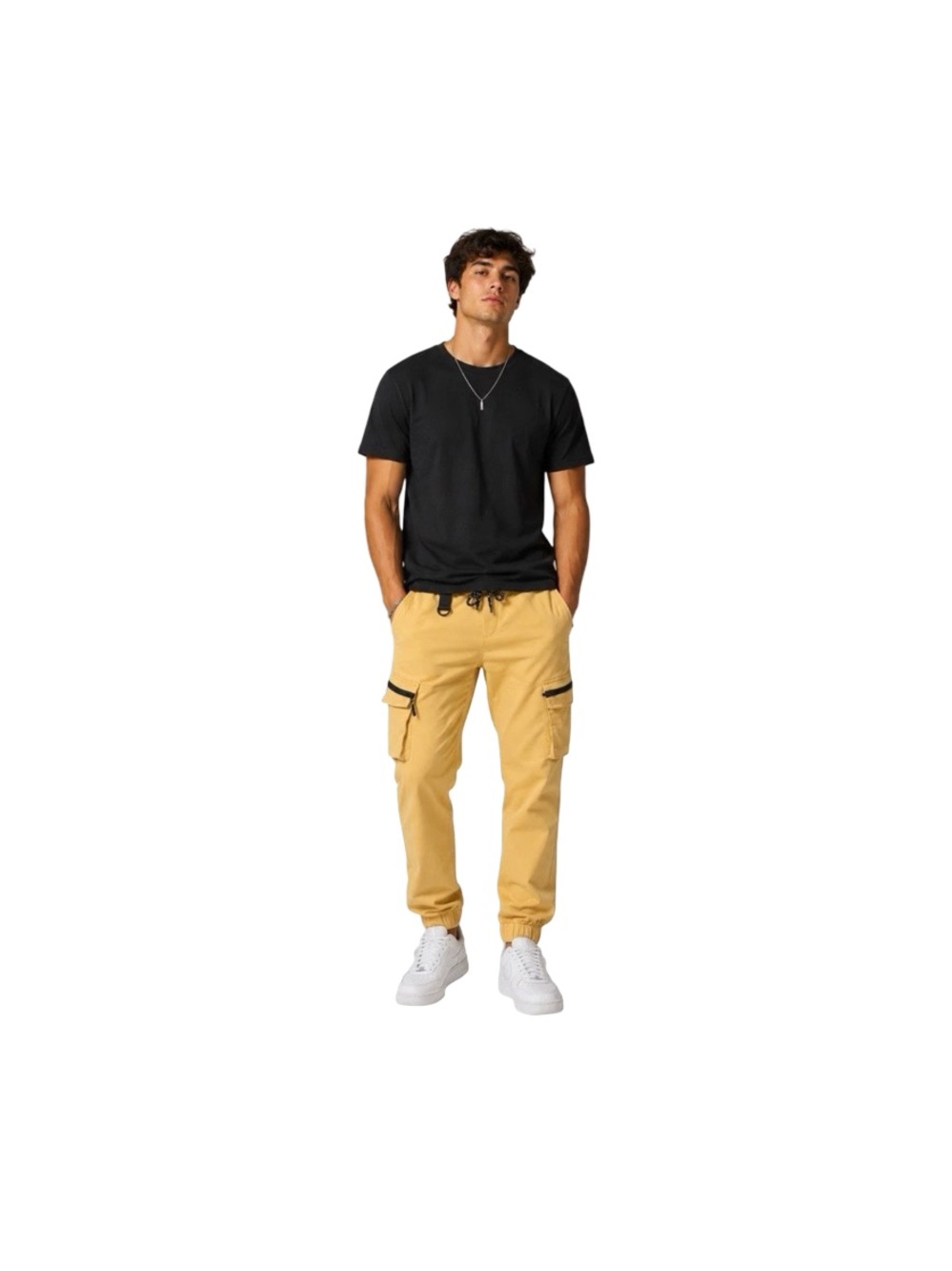 Insulated Men's Cargo/Tactical Jogger Pants in Mustard Size Large